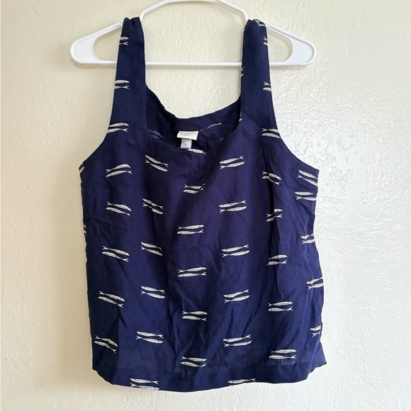 a new day Tops - NWT A New Day Navy Tank Top with White Fish Pattern (Available sizes: XS, L)